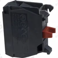 SCHNEIDER Contact Blocks: 22 mm Panel Mounting Size, 1NC, Momentary/Late Break, XB4/XB5 Series (MPN ZBE102TQ). Key specifications — Switch Action: Momentary/Late Break; Terminal Connection Type: Screw Clamp Terminals; Brand: SCHNEIDER; Compatible with Series: XB5.