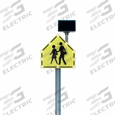 LED Traffic Signal Controller: 30 in Nominal Sign Size (W x H), Aluminum, S1-1 MUTCD - Flashing LED School Crossing Signs