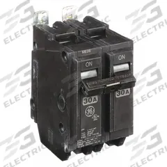 GE Miniature Circuit Breaker: THQB, 30 A, 120/240V AC, Single Phase, 10kA at 120/240V AC, 2 Poles (MPN THQB2130HID). Key specifications — attr195972: 30 A; attr195973: 120/240V AC; attr195974: Single; attr195975: 10kA at 120/240V AC; attr195976: Load Centers.