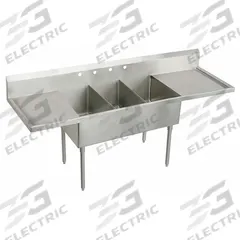 ELKAY Scullery Sink: 3 Bowls, 44 in Overall Ht, 93 in Overall Lg, 27 1/2 in Overall Wd, Widespread (MPN WNSF8345LR4). Key specifications — Brand: ELKAY.