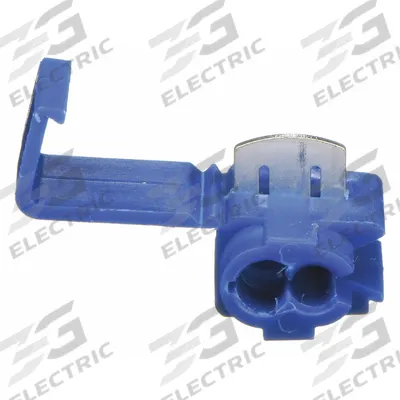 POWER FIRST Insulation Displacement Connector: 2 Ports, Blue, 18 AWG – 14 AWG Run Size Range - Double-Port Run Tap Wire Connectors