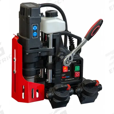 STEELMAX Drill Press: 350 RPM – 350 RPM, Permanent Magnet, 2 3/4 in Drill Travel - Magnetic Drill Presses for Curved & Convex Surfaces