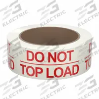 TAPECASE Packing Tape: 2 in Imperial Tape Wd, 55 yd Imperial Tape Lg, 1.9 mil Tape Thick (MPN 15C758). Key specifications — Product Type: Preprinted Messaging Packing Tape; Message: Do Not Top Load; Brand: TAPECASE; Tape Series: 150SP.