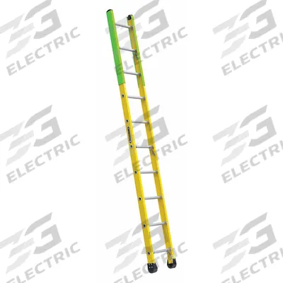 LOUISVILLE LADDER Straight Ladder: 10 ft Ladder Size, Fiberglass, 375 lb Load Capacity - Manhole Non-Conductive Fiberglass Ladders