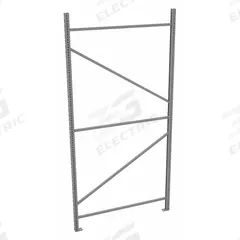 TENNSCO Bulk Storage Upright Frame: 96 in Overall Ht, 14 ga, 17,000 lb Load Capacity, Zinc-Plated (MPN BUF-4896). Key specifications — Overall Depth: 48 in; Color: Gray; Finish: Zinc-Plated; Brand: TENNSCO.