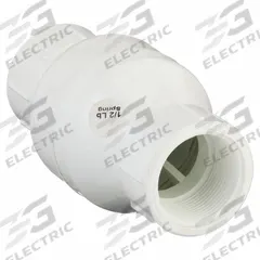 DAYTON Spring Check Valve: Inline Valve Body, 1 1/2 in Pipe Size, IPT x IPT, PVC, Female, IPT, IPT (MPN 4RG68). Key specifications — Brand: DAYTON; Poppet Material: Stainless Steel.