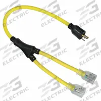 POWER FIRST Cord Adapter: 3 ft Lg, 10 AWG, L5-30P Plug, 5-20R Receptacle, Yellow, 125V AC (MPN 4FZZ2). Key specifications — Temperature Rating: -58° to 194°F; NEMA Plug Configuration: L5-30P; NEMA Receptacle Configuration: 5-20R; Brand: POWER FIRST.