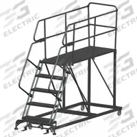 BALLYMORE Mobile Work Platform: 4.2 ft Platform Ht - Max, 36 in x 72 in, Steel, 800 lb Load Capacity (MPN SEP5-3672). Key specifications — Folding: Not Foldable; Mobility: Rolling; Brand: BALLYMORE; Color: Gray; Height Adjustability: Fixed Height; Includes Handrails: Handrails Included; Locking Mechanism: Foot-Activated Step Lock; Handrails: Includes Handrails.