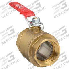 APPROVED VENDOR Manual Two-Way Ball Valve: 2 in, Brass, Straight, FIP x FIP, Full Port Ball Port (MPN 107-818). Key specifications — Brand: APPROVED VENDOR; Handle: Lever.