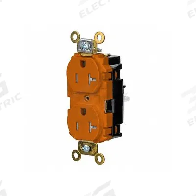 HUBBELL Receptacle: Duplex, 5-20, Orange, 125V AC, 20 A, 2 Pole / 3 Wire (MPN HBL5362STOTR) - General Purpose Receptacles