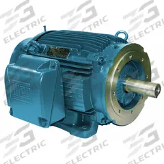 WEG General Purpose Motor: C-Face/Rigid Base Mount, Totally Enclosed Fan Cooled, 25 hp, 230/460V AC (MPN 02518ET3E284TC-W22). Key specifications — Brand: WEG; Nameplate Voltage @ 60 Hz: 230/460V AC; Full Load Current @ 60 Hz: 59.0/29.5 A; Nameplate RPM @ 60 Hz: 1,725 RPM; Motor Enclosure: TEFC.