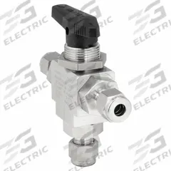 HAM-LET Manual Three-Way Ball Valve: 1/4 in, 316 Stainless Steel, L Flow, Std Port Ball Port, Wedge (MPN H-6800-SS-L-1/4-CST). Key specifications — Brand: HAM-LET; Handle: Wedge.
