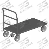 APPROVED VENDOR Platform Truck: 2,400 lb, 48 in L x 30 in W x 11 1/8 in H Deck, Solid, 12 ga Deck (MPN EPTFL30488MR95). Key specifications — Side Panel Type: No Side Panels; Brand: APPROVED VENDOR; Color: Gray; Caster/Wheel Configuration: (2) Swivel.