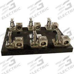 MERSEN Fuse Block: Open Block Design, 3 Pole, 250 V AC, Box Lug, Non-Indicating (MPN 22003R). Key specifications — Brand: MERSEN.