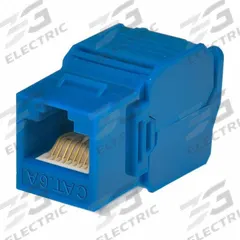 MONOPRICE Networking Keystone: Connector RJ45, 6A Cable Category, Std, Each Pack Size, 1 (MPN 15666). Key specifications — Brand: MONOPRICE; Color: Blue; Compatible Cable Shape: Round; _Pack Size: Each.