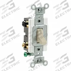 LEVITON Toggle 4-Way, 20 Amp: Toggle Switch, 4-Way, Maintained, Ivory, 120/277V AC, 20 A (MPN CS420-2I). Key specifications — Illuminated: No; Voltage Rating: 120/277V AC.