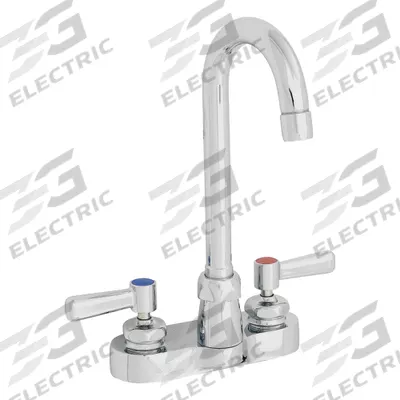 ZURN Gooseneck Bathroom Faucet: AquaSpec, Brass, Chrome Finish, 2.2 gpm Flow Rate - Centerset Handle Bathroom Faucets