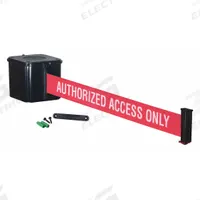 RETRACTA-BELT Wall Mounted Retractable Belt Barrier: Removable Mounting Plate, 15 ft Belt Lg, Red (MPN WM412SB15-AAO-RE). Key specifications — Message Color: White; Frame Color: Black; Brand: RETRACTA-BELT; Belt Color: Red.