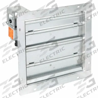 Dayton 15"H-W 12"L Squ Stl Motrzd Contrl Damper: 12 in L, 15 in H, 15 in W, 1 1/2 in Flange Wd - Rectangular Motorized Control Dampers