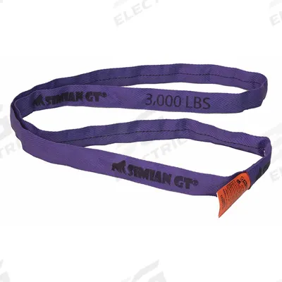 STREN-FLEX SIMIAN GT Round Sling: Type 5, Polyester, Nylon, 12 ft Sling Lg - Abrasion-Resistant Endless Round Slings