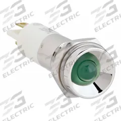 APPROVED VENDOR Protruding Panel Light: 10 mm Panel Mounting Hole Dia, LED, Green, Protruding Head (MPN 24M089). Key specifications — Brand: APPROVED VENDOR; Electrical Connection: 0.11 Male Quick Disconnect.