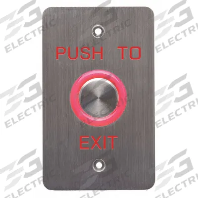 DYNALOCK Exit Push Button: 4 1/2 in Ht, 1 in Dp, 2 3/4 in Wd, ADA Compliant, Gray - Push-to-Exit Buttons