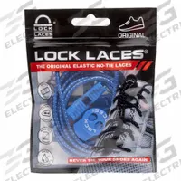 LOCK LACES Safety Shoe Laces: ROY48, Blue, Elastic, 48 in Overall Lg, Round, No-Tie, 1 PR. Key specifications — Color: Blue; Brand: LOCK LACES; Lace Type: No-Tie; Material: Elastic.