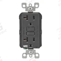 LEVITON GFI Receptacle: Decorator Duplex, 5-20, Black, GFCI, 125V AC, 20 A, 2 Pole / 3 Wire (MPN GFWR2-E)