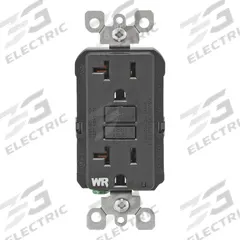 LEVITON GFI Receptacle: Decorator Duplex, 5-20, Black, GFCI, 125V AC, 20 A, 2 Pole / 3 Wire (MPN GFWR2-E)