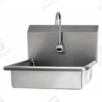 SANI-LAV Hands-Free Sink: 1 Stations, 5 in Bowl Dp, 19 in Bowl Lg, 15 1/2 in Bowl Wd, 1 Faucet Holes (MPN 5A4B). Key specifications — Includes Side Splash: Side Splash Not Included; Series: Stainless Steel Hand Wash Sink; Brand: SANI-LAV; Power Source: Battery Powered.