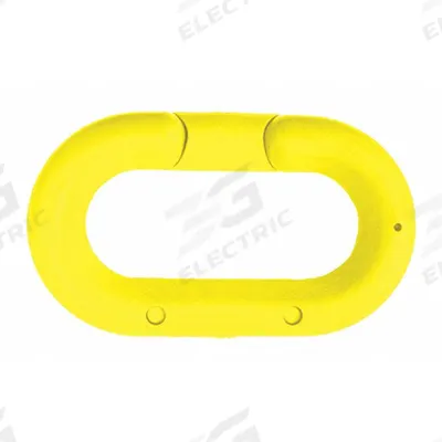APPROVED VENDOR Chain Link for Plastic Chain Barrier: Yellow, 2 3/25 in Overall Lg - Master Chain Links for Plastic Chain Barriers