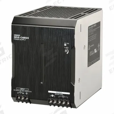 OMRON Switching Power Supply: 480 W Output Power - Rated, 20 A Current - Output - DIN Rail Mount DC Power Supplies