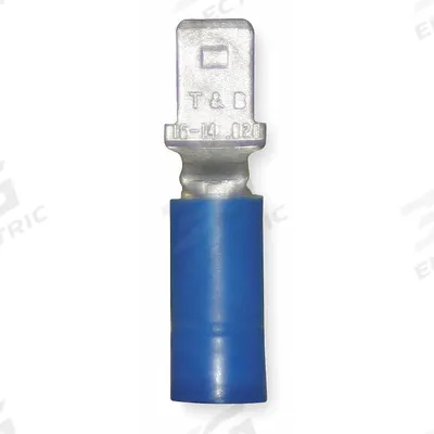 STA-KON Wire Disconnect: Male Tab, Blue, Vinyl, Partial Coverage - Partially Insulated Quick Disconnects