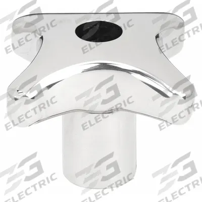 KIPP Hand Knob: 4 Point, Stainless Steel, 63 mm Dia, 1/2 in Hole Dia - Corrosion-Resistant 4-Arm Knobs with Unthreaded Through-Hole