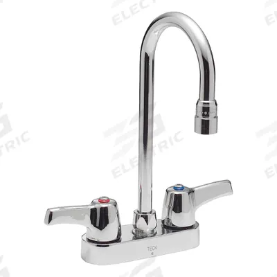Delta Gooseneck Bathroom Faucet: Delta Commercial, Cast Brass, Chrome Finish - Centerset Handle Bathroom Faucets