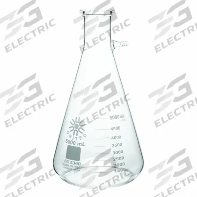 UNITED SCIENTIFIC SUPPLIES Glass Flasks: 5,000 mL, Colorless, Conical - Glass Filtering Flasks
