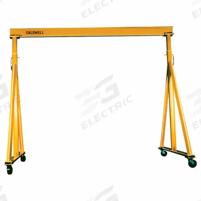 CALDWELL Portable Gantry Crane: Fixed Span, Adj Ht, 16,000 lb Load Capacity, Steel - Fixed-Span Gantry Cranes