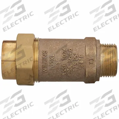 WILKINS Backflow Preventer: 700XL, 1 in Pipe Size, FNPT x MNPT, 40 gpm Flow Rate - Potable Water Dual Check Backflow Preventers