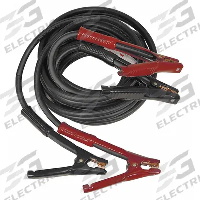 ASSOCIATED EQUIP Booster Cable: Crimped, 1/0 AWG, Std Jaw, 25 ft Cable Lg, Black - Clamp Jumper Cables