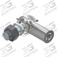 BANSBACH EASYLIFT Elbow End Fitting: Zinc-Plated Steel, 9.98 mm Socket Hole Size (MPN 96108). Key specifications — Brand: BANSBACH EASYLIFT; Rod Thread Size: M5; Socket Hole Size: 9.98 mm; Material: Zinc-Plated Steel.