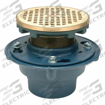 ZURN Floor Drain: 8 3/8 in Overall Dia, 5 3/16 in Grate Size, 2 in Nominal Pipe Size - General Purpose Floor Drains