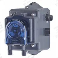 STENNER Peristaltic Chemical Metering Pump: 120V AC, 1/40 hp HP, 8.1 oz/min Max. Flow Rate (MPN E10LHFA1S6). Key specifications — Turn Down Ratio: 50:1; Tubing Material: Santoprene; Brand: STENNER; Reproducibility: ±2.0%.