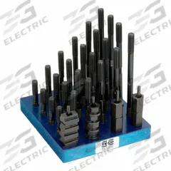 TE-CO Machine Clamping Kit: For 9/16 in T-Slot, 1/2"-13 Stud, 38 Pc (MPN 20605). Key specifications — Includes Studs: (4) 6 in; Brand: TE-CO.