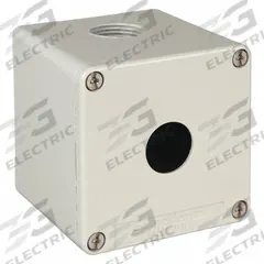 SCHNEIDER ELECTRIC Push Button Enclosure: 22mm, 1 Holes, Cast Zinc, NEMA 13/4 (MPN XAPG19501). Key specifications — Brand: SCHNEIDER; Environments & Applications: Washdown-Corrosion-Resistant.