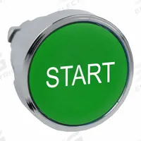 SCHNEIDER Flush Push Button: Green, 22 mm Mounting Size, Metallic, Momentary (MPN ZB4BA333). Key specifications — Brand: SCHNEIDER; Action: Momentary; Legend: Start; Series: XB4; Push Button Material Type: Metallic.