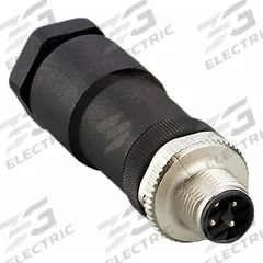 IFM M12 Circular Connector: T Coded, 4 Pin, M12 Male Thread, IP67, Screw Terminals, Straight, Nylon (MPN E12500). Key specifications — Connector Body Type: Pin; Coding: T; Brand: IFM; Voltage Rating: 60V DC; Thread Size: M12; Mounting Type: Front Mounting; Mounting Style: Male Thread; IP Rating: IP67.