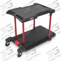 RUBBERMAID COMMERCIAL PRODUCTS Utility Cart: 400 lb, 2 Shelves, 32 in L x 24 in W Self, Black, Flat (MPN FG430000BLA). Key specifications — Shelf Color: Black; Brand: RUBBERMAID COMMERCIAL PRODUCTS; Caster/Wheel Configuration: (2) Rigid.