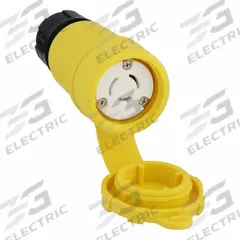 LEGRAND Locking Connector: Non-NEMA, Yellow, 125V AC, 20 A Current Rating, 3 Poles, 3 Wires (MPN 27W08). Key specifications — Brand: LEGRAND.