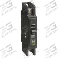 SQUARE D Miniature Circuit Breaker: 15 A, 120/240V AC, Single Phase, 10kA at 120/240V AC, 1 Poles (MPN QOU115). Key specifications — Phase: Single; Amps: 15 A; AC Voltage Rating: 120/240V AC; Max. AIR Rating: 10kA at 120/240V AC; For Use With: Air Conditioning and Refrigeration Equipment; Brand: SQUARE D.