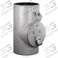 Sealing Fitting - Vertical: Aluminum, 3 in Trade Size, Female, 9 3/16 in Overall Lg (MPN EYDEF300AL). Key specifications — Brand: APPLETON ELECTRIC; Finish: Powder Coated; Connection Type: Threaded; Thread Gender: Female; Ends - Hazardous Fittings: 3 in FNPT x 3 in MNPT; Material: Aluminum; Hazardous Location Rating: Class I, Division 1 and 2, Groups C, D; Thread Type: NPT.